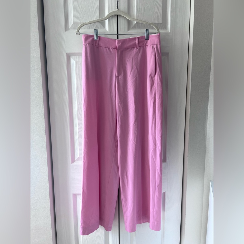 ZARA Pink Wide-Leg Trousers